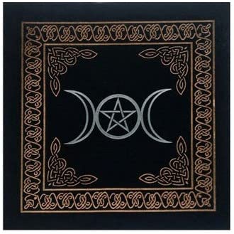 Pachamama Essentials Altar Tarottuch, dreifache Göttin mit Pentagramm, Wicca-Samtstoff, 61 x 61 cm von Pachamama Essentials