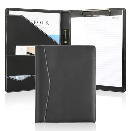 Pacific Mailer Padfolio Klemmbrettmappe Portfolio-Organizer mit abnehmbarem Clipbaord Folio Klemmbrett Ordner [Schwarz] von Pacific Mailer