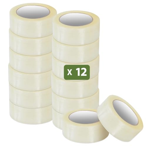 Pack and Move - Set mit 12 Rollen, transparentes Klebeband für Verpackung und Umzug – 100 m – Premium-Qualität von Pack and Move