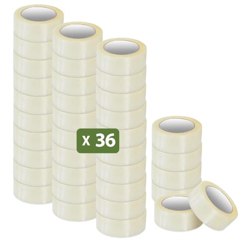 Pack and Move - Set mit 36 Rollen, transparentes Klebeband für Verpackung und Umzug – 100 m – Premium-Qualität von Pack and Move