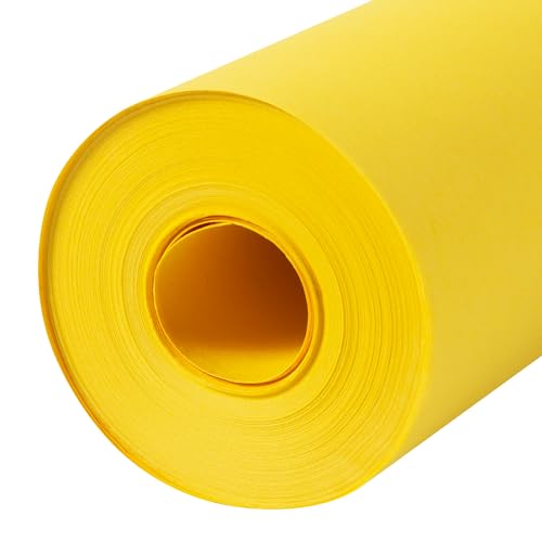 Paclord Gelbe Kraftpapierrolle, 45,7 x 3048,0 cm, 20,4 kg Stärke, Kraftpapier für Schule, farbiges Kunstpapier, Geschenkpapier, Packpapier zum Umziehen von Paclord