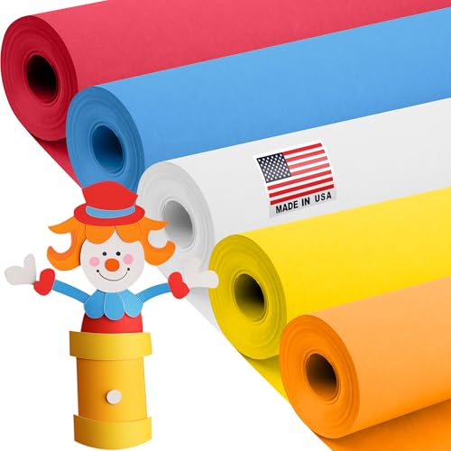 Paclord Kraftpapier-Set mit Zirkusmotiven, 61 x 3048 cm, 20,4 kg, Rot, Gelb, Orange, Rosa, Weiß, Kraftpapier, hergestellt in den USA, Papier für Bastelarbeiten, Applikationen für Kinder, DIY, Origami, von Paclord