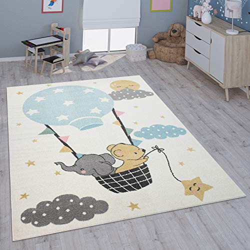 Paco Home Kinderteppich Teppich Kinderzimmer Mädchen Jungs Verschiedene Motive Und Größen, Grösse:80x150 cm, Farbe:Creme von Paco Home