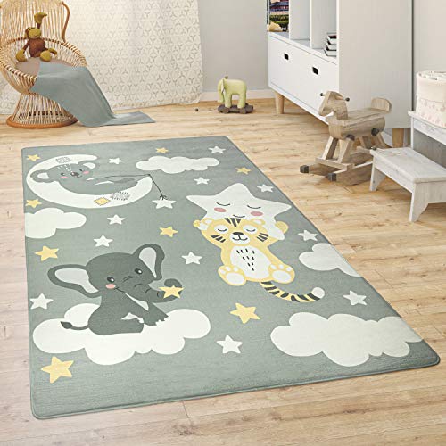 Paco Home Kinderteppich Teppich Kinderzimmer Spielmatte Babymatte rutschfest Modern Tiere Regenbogen Herz, Grösse:120x160 cm, Farbe:Grau 2 von Paco Home