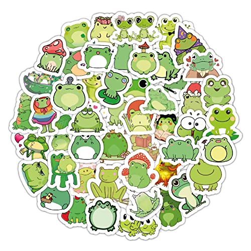 Ästhetische Kawaii-Sticker: Frosch-Deko, Laptop-Aufkleber und Wasserfeste Sticker-Sets – Süß, Langlebig und Kratzfest. von Padabayka