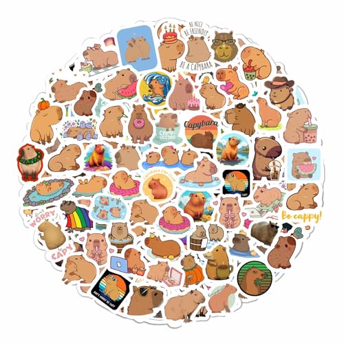 Capybara Stickers | Set of Stickers | Waterproof Stickers for Water Bottles and Laptops | Cool and Cute Animal Stickers | Durable Aesthetic Stickers von Padabayka