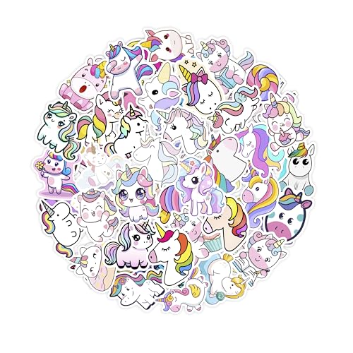 Pack of 100 Unicorn Stickers, Cute Vinyl Decals, Waterproof, Scratch Resistant, Ideal for Water Bottles, Laptops, Scrapbooks, and Journals von Padabayka