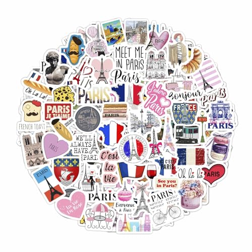 Paris Sticker Set – Perfekt für Ästhetische Deko Inspiriert von Paris, Gestalten Sie Ihren Raum mit Eiffelturm und Frankreich Stickern von Padabayka