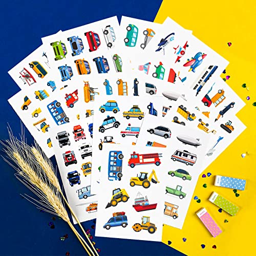 Sticker Fahrzeuge, Auto Aufkleber Kinder, Sticker Jungs, Aufkleber Kinder, Sticker für Kinder, Sticker Kindergarten - Stickerbuch Fahrzeuge von Padabayka