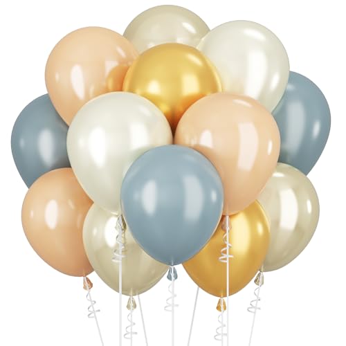 Luftballons Blau Weiß Gold Ballons 12 ZOLL Hellblau Braun Beige Luftballon Neutral Doppelter Ballon Bär Geburtstag Party Dekorationen Taubenblau Erröten Perlweißer Sand Helium Latex Ballons Babyparty von Paeyeq