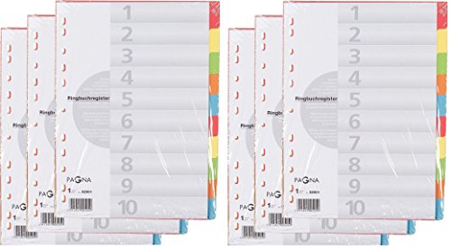 Pagna 32001-20 Register 10-teilig, 5-farbig mit Deckblatt (6er Pack | 10 Taben) von Pagna