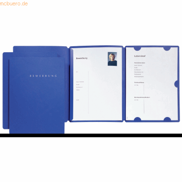 Pagna Bewerbungsmappe Select A4 3 Klappen mit Aufdruck blau von Pagna