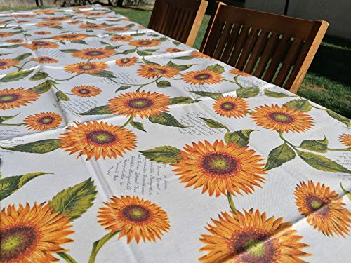 Pago Poco Tischdecke Design Sonnenblume quadratisch Größe 140 x 140 cm 100% Baumwolle, hergestellt in Italien, Neuheit 2020!! ! von Pago Poco