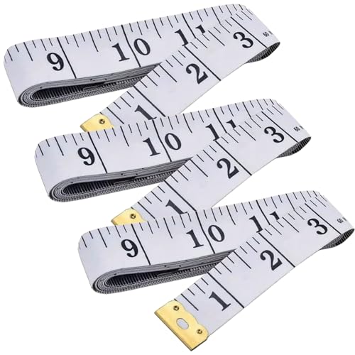 3 Bände Maßband Körpe, 200cm/79 Zoll Schneidermaßband Doppelseitige Measuring Tape Flexible Bandmaß Massband Schneider Umfangmaßband Für Haushalte Handwerker Schneider(schwarz und weiß) von Paicreate