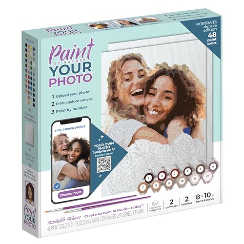 Paintable Pictures Malen Sie Ihr Foto nach Nummer: Portraits Deluxe Edition | Anpassbares Kit | Bedruckbare Leinwand | Individuelle Malen-nach-Zahlen-Technologie von Paintable Pictures