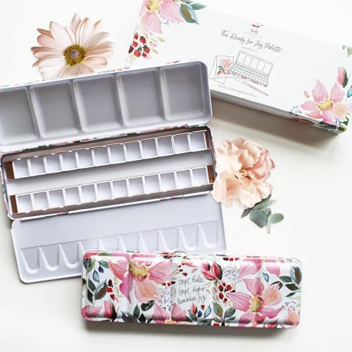 Leere Aquarellpalette, 24 halbe Pfannen (Dahlien) von Paintcrush