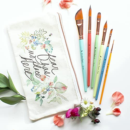 Reise-Aquarellpinsel für Künstler + Tasche, Set mit 6 Aquarell-Pinseln für Anfänger und Profis-Wasserfarben-Pinsel, verschiedene Pinsel mit Aquarell-Detailpinsel und Aquarellpinsel, Dolch von Paintcrush