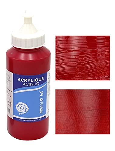 MAGI® Künstler-Acrylfarbe je 500 ml, in 24 feinen Farbtönen, freie Farbwahl, Acryl, Malfarbe im Dosiergebinde (10-crimson/purpurrot) von Paintersisters