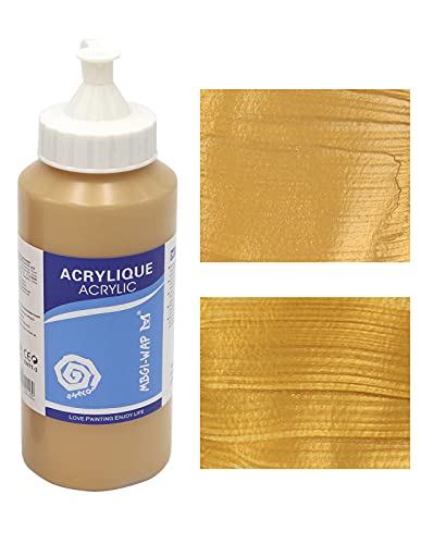 MAGI® Künstler-Acrylfarbe je 500 ml, in 24 feinen Farbtönen, freie Farbwahl, Acryl, Malfarbe im Dosiergebinde (24-gold) von Paintersisters