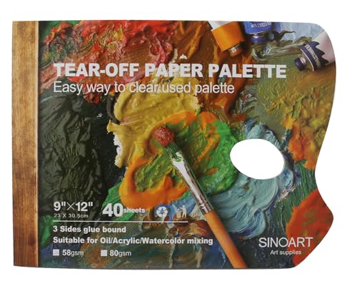 Paintersisters® Abreißpalette A4, 40 Blatt zum Abreißen, Mischpalette aus Wachspapier für Ölfarben, Acrylfarben, Gouache & Aquarellfarben von Paintersisters