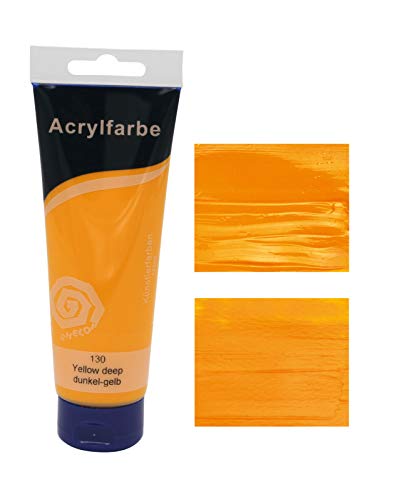 Paintersisters® Acrylfarben 120 ml, freie Farbwahl aus 24 Farbtönen, original Künstler-Qualität, zum Malen auf Keilrahmen, Leinwand (04 dunkelgelb) von Paintersisters