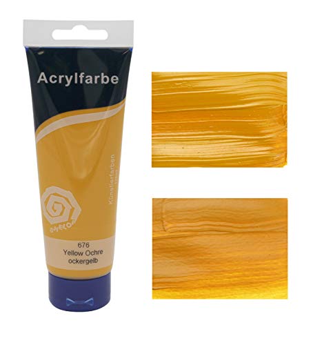 Paintersisters® Acrylfarben 120 ml, freie Farbwahl aus 24 Farbtönen, original Künstler-Qualität, zum Malen auf Keilrahmen, Leinwand (05 ockergelb) von Paintersisters