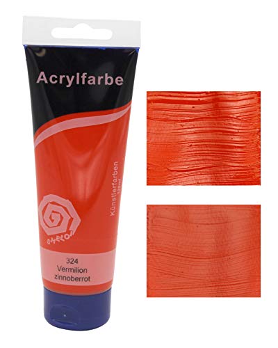 Paintersisters® Acrylfarben 120 ml, freie Farbwahl aus 24 Farbtönen, original Künstler-Qualität, zum Malen auf Keilrahmen, Leinwand (08 zinnoberrot) von Paintersisters