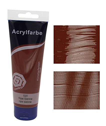 Paintersisters® Acrylfarben 120 ml, freie Farbwahl aus 24 Farbtönen, original Künstler-Qualität, zum Malen auf Keilrahmen, Leinwand (19 sienna gebrannt) von Paintersisters