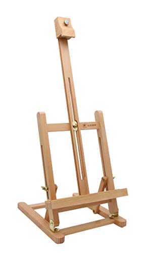 Paintersisters® T-40 TISCHSTAFFELEI 65cm Buchenholz FSC® für Keilrahmen bis 40 cm, Sitzstaffelei, Malhöhe und Neigungswinkel verstellbar von Paintersisters