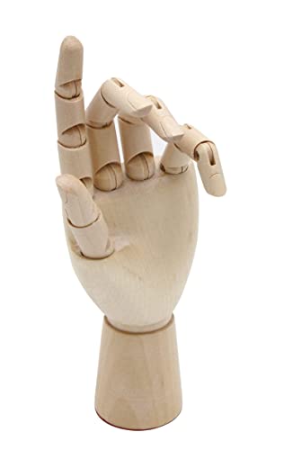 Paintersisters® Gliederhand, 18 cm Links, Holzhand beweglich, Modellhand Mannequin Handmodell Zeichenpuppe von Paintersisters