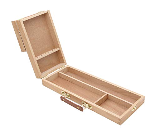 Paintersisters® Pinselbox 2 mit Pinselständer 35x14x5,8 cm, Pinselhalter, Utensilienbox für Künstlerpinsel, Pinselkasten, Pinselkoffer von Paintersisters