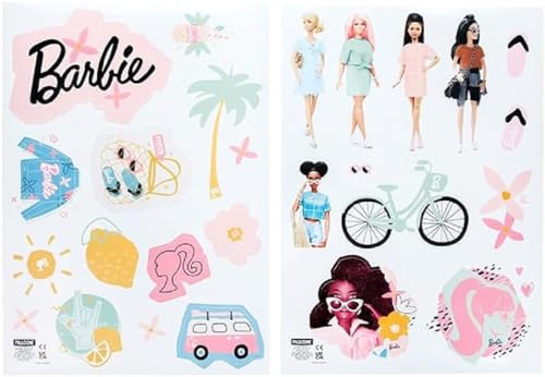 Barbie Wandaufkleber - Offiziell Lizenzierte Personalisierte Wandsticker für Kinderzimmer, Wiederverwendbar, Mit Barbs Freunden, Buchstaben & Zubehör, Mädchenzimmer Dekor von Paladone