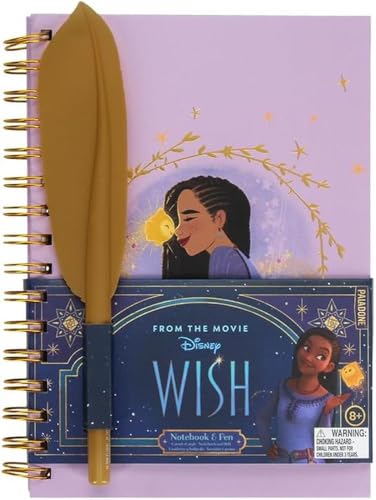 Disney Wunsch-Asha's offizielles lizenziertes Prinzessinnen-Schreibwaren-Notizbuch-Geschenkset, Hausaufgaben- und Aktivitätsjournal für Mädchen inklusive Feder | Paladone von Paladone