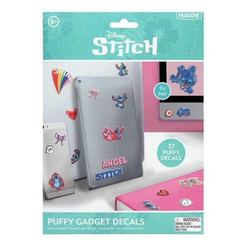 Stitch and Angel Disney Puffy Gadget Aufkleber für Mädchen und Jungen, 3D-Aufkleber, Zubehör für Schule, Büro und Gaming, bunte Cartoon-Charaktere, Geschenkpaket Paladone von Paladone