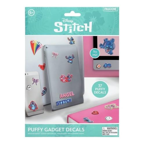 Stitch and Angel Disney Puffy Gadget Aufkleber für Mädchen und Jungen, 3D-Aufkleber, Zubehör für Schule, Büro und Gaming, Bunte Cartoon-Charaktere, Geschenkpaket Paladone von Paladone