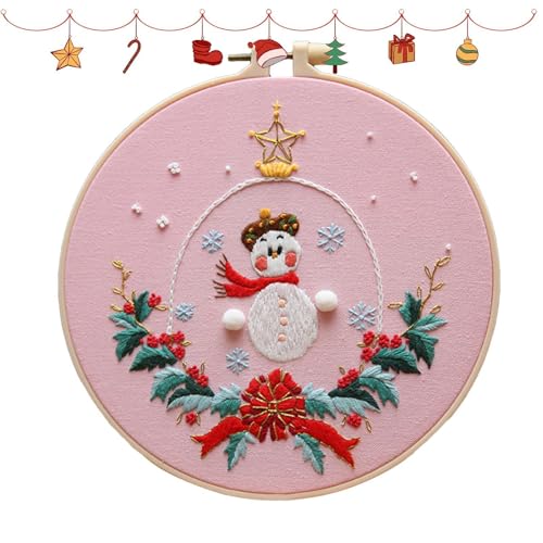 Palaufr Weihnachten Kreuzstiche Set Ornamente,Weihnachts-Kreuz-Sets, Nadelspitzen-Set | Weihnachten Hand Winter Stickset für Anfänger Erwachsene Kinder von Palaufr