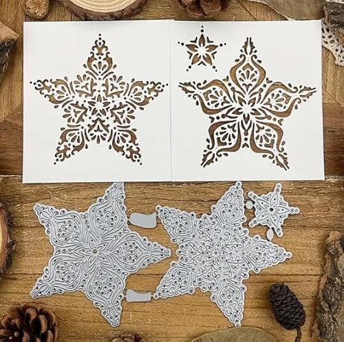 Metall-Stanzformen mit Weihnachtsstern-Spitze, Schneeflocke, Stanzschablonen, DIY, Scrapbooking, dekorative Prägung, Papier, Scrapbooking, Kartenherstellung von Paleery@FC