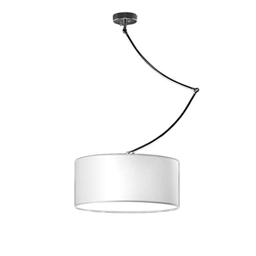 Lampe Cisne Single chrom Schirm weiß von Palmarc