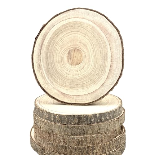 Unlackierte Holzscheiben, 6-teiliges Set, runde Holzscheiben für Bastelarbeiten, Hochzeitsdekoration, Tafelaufsätze, Türschild-Dekor (22,9 - 25,4 cm) von Palmhomee