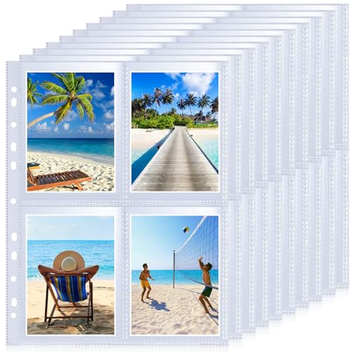 Palwin 40 Stück 320 Taschen Fotohüllen DIN A4, 4-Fach Geteilt Fotosichthüllen, Transparente Postkartenhüllen, Sammel-Hüllen Sicht-Tasche,Prospekthülle zum Schutz von Postkarten Fotos, 10,8 x 15,2 cm von Palwin