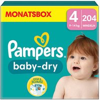 Pampers® Windeln baby-dry™ Monatsbox Größe Gr.4 (9-14 kg) für Babys und Kleinkinder (4-18 Monate), 204 St. von Pampers®