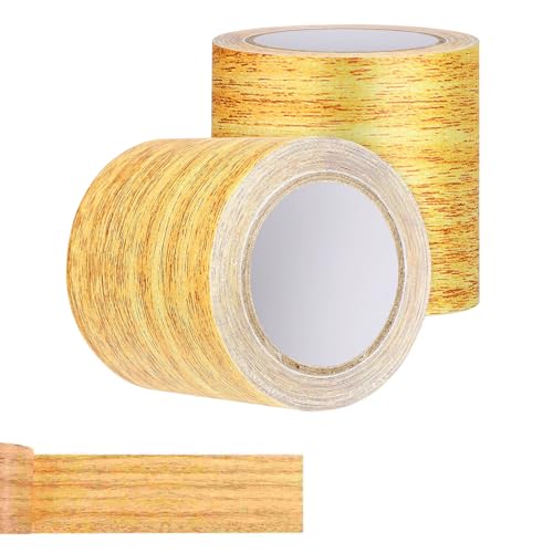 Pamtns 2 Rolle Holzoptik Klebeband Realistische Holzmaserung Klebeband Holzmaserung Reparatur Selbstklebend Wasserdichtes Boden Reparaturband Möbel Reparatur Klebeband für Tür Tische Wände Schrank von Pamtns