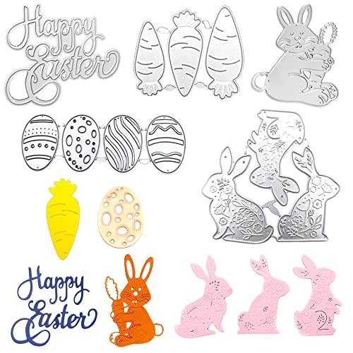 Pamtns Scrapbooking Stanzschablone 25 Stück Schneiden Schablonen Osterhase Stanzschablonen Easter Stanzschablone Osterhase Easter Prägeschablonen Stanzformen für DIY Scrapbooking Karten Handwerk von Pamtns