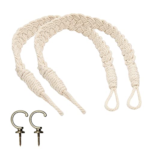 Pamtns Vorhang Kordel 2 Stück mit Metall Vorhang Raffhalter Haken Vorhang Raffhalter Vorhang Krawatten Curtain Rope Buckle Zierhaken Zierhaken Haken Metallische Vorhanghalterungen von Pamtns