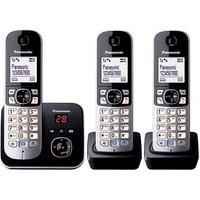 Panasonic KX-TG6823GB Schnurloses Telefon-Set mit Anrufbeantworter schwarz-silber von Panasonic