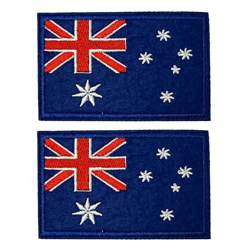 2 x Australien-Rechteck-Aufnäher zum Aufbügeln (9 x 5 cm) von Panda Loco