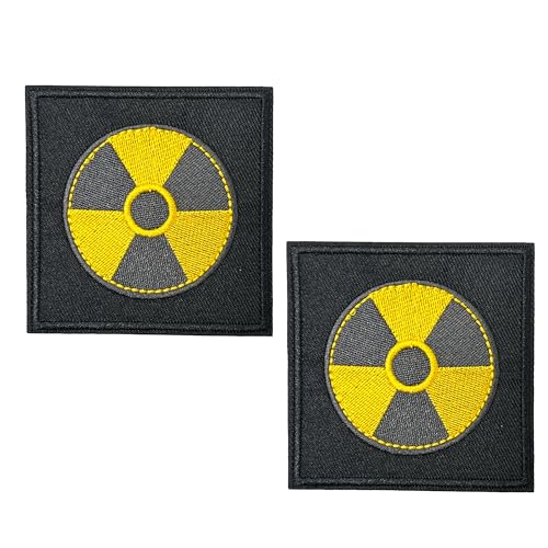 2 x Radioaktives Quadrat zum Aufbügeln (7,5 cm) von Panda Loco