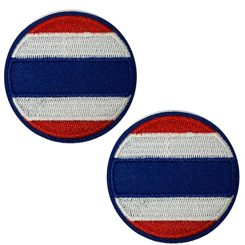 2 x Thailand-Flagge, rund, zum Aufbügeln, bestickt, 5 cm von Panda Loco