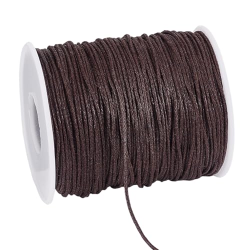 PandaHall 1 Rolle 1 mm 100 Yards Waxed Cotton Cord Thread Perlenschnur für Schmuckherstellung Crafting Perlen Makramee CoconutBrown von PH PandaHall