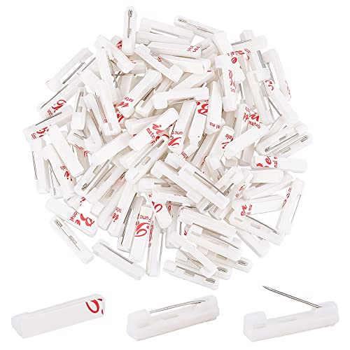 PandaHall 120 Pack 22mm Sicherheitsstangenstifte, Klebende Back Badge Crafting Pins Für ID-Abzeichen, Brosche, Namensschilder, Bänder, Kleidung von PH PandaHall